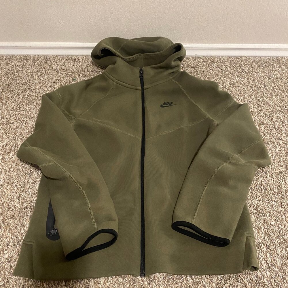 Nike Olive Green Zip-Up Hoodie